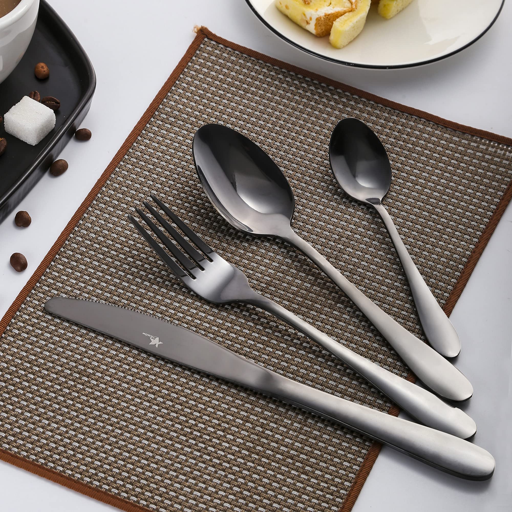 Avalon Black flatware detail